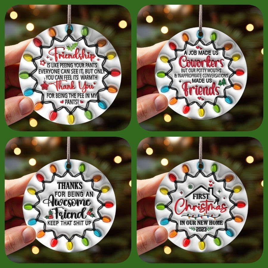 🔥CHRISTMAS PRE-SALE 50% OFF🎁BESTIES CHRISTMAS ROUND ORNAMENT