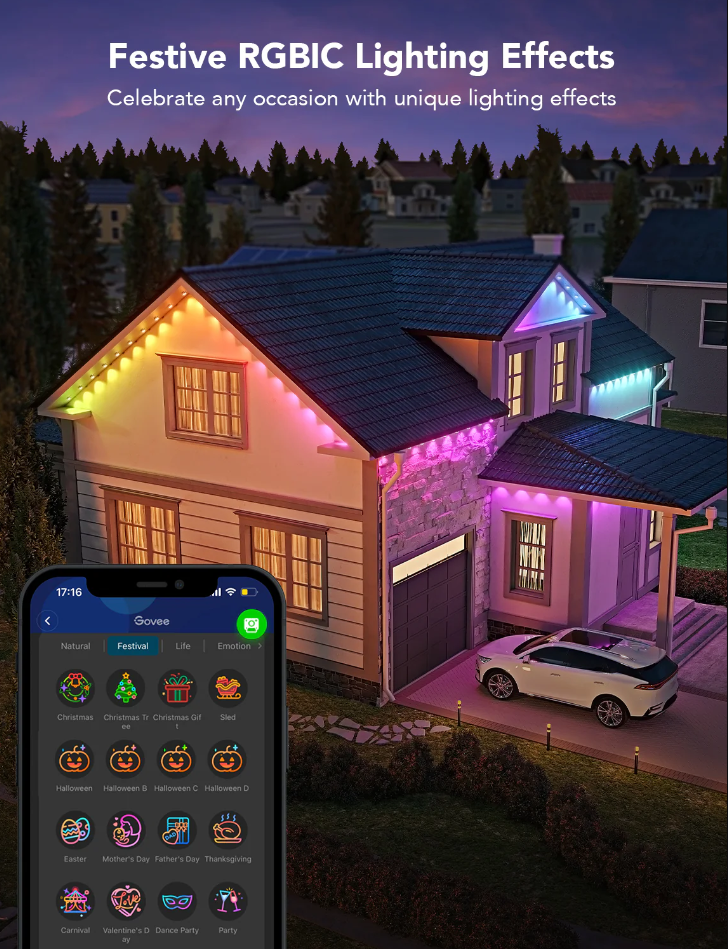 🔥Hot sale🔥Bluetooth remote control led permanent outdoor light