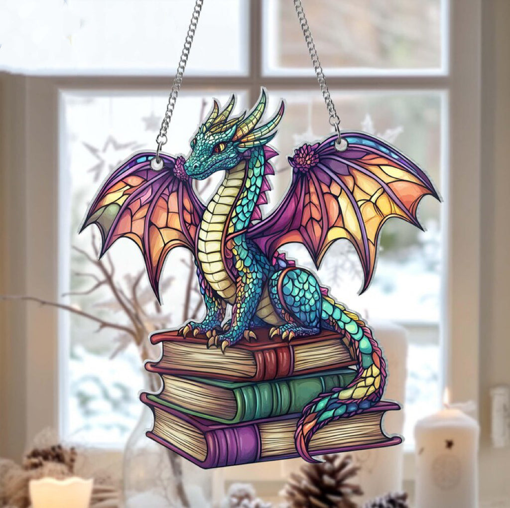π2024 Christmas Gift 50% Off--Acrylic Book Dragon Suncatcher Ornament