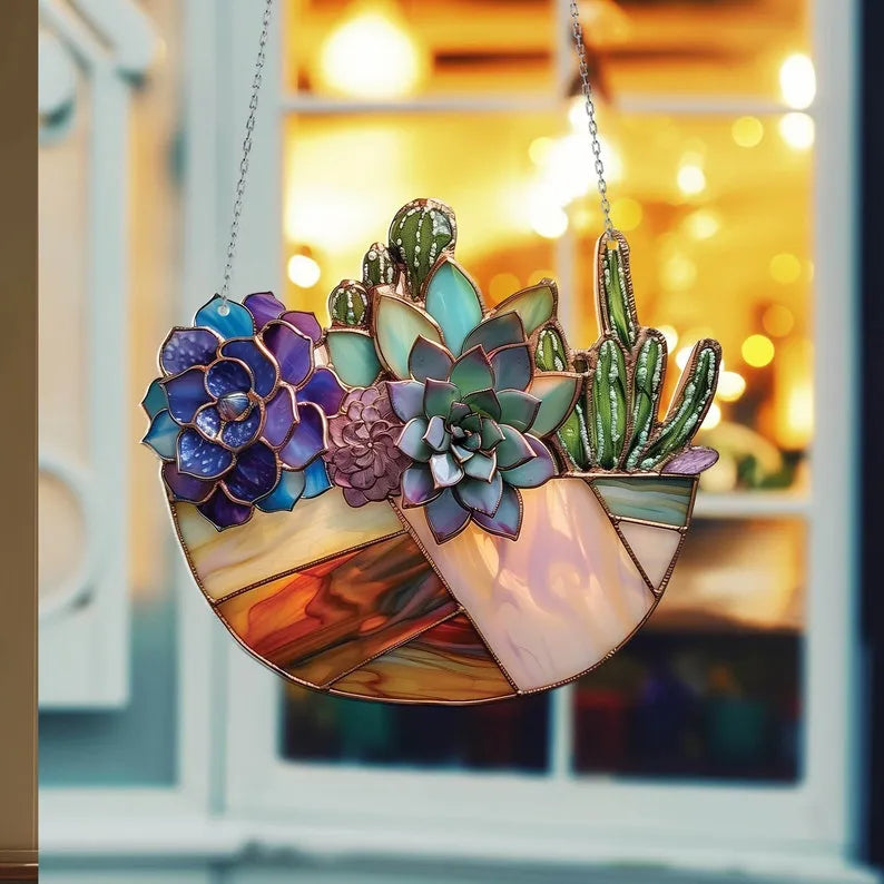 🌷Succulent Acrylic Window Hanging