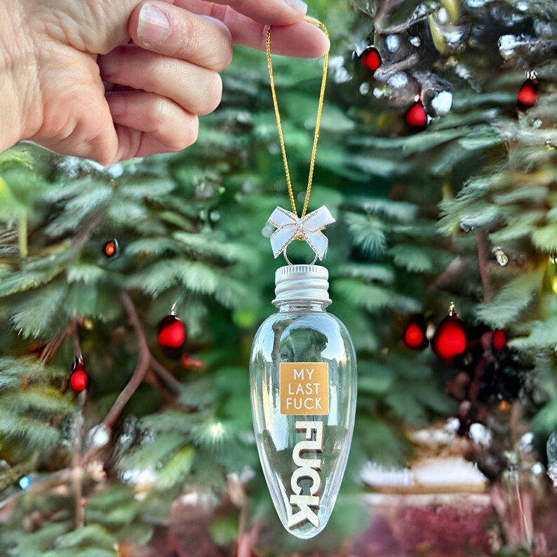 š¤£Last Fuck to Give Plastic Light Bulb Christmas Ornamentš