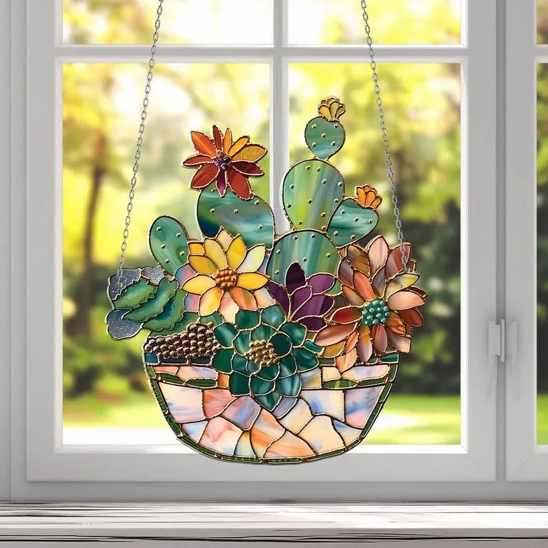 🌷Succulent Acrylic Window Hanging