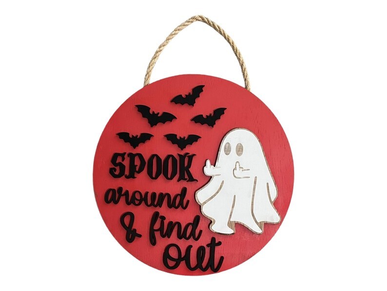 🔥Last Day 50% OFF-👻Spook Around and Find Out Halloween Doorhanger