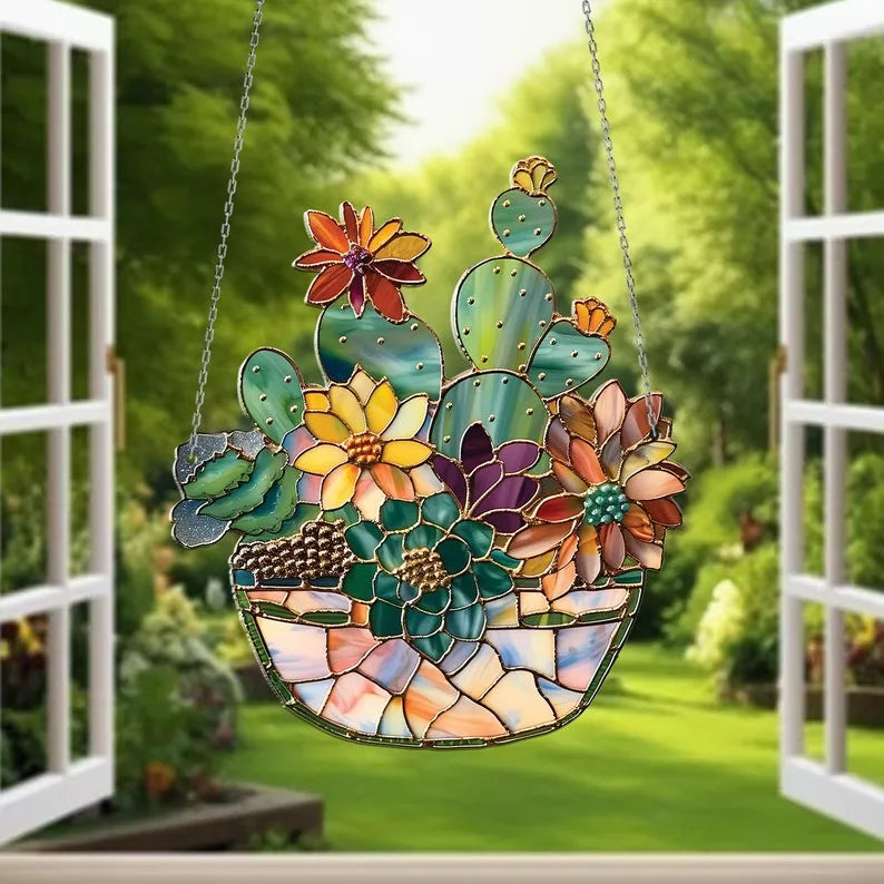 🌷Succulent Acrylic Window Hanging