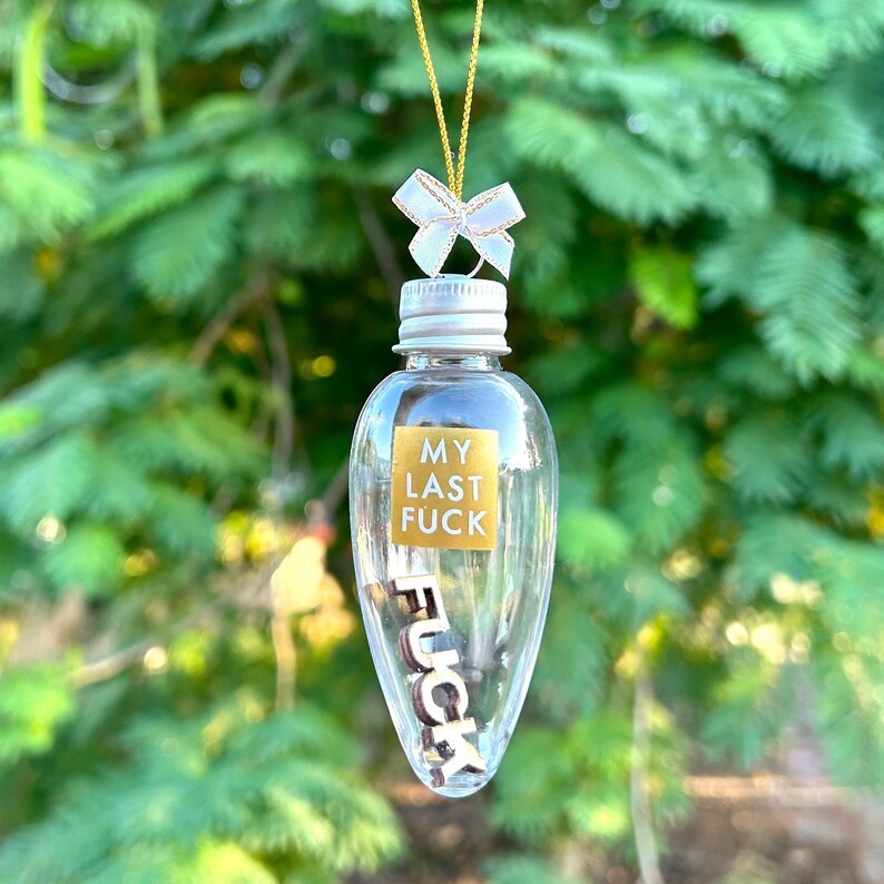 š¤£Last Fuck to Give Plastic Light Bulb Christmas Ornamentš