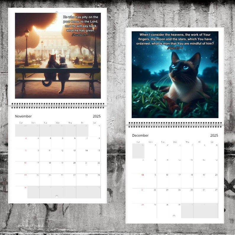 Cute Cats & Bible Verses 2025 Calendar ๐๐ฑ