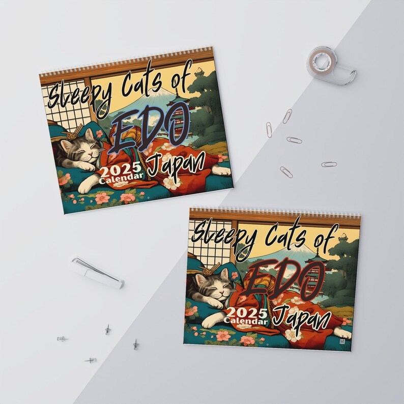 Sleepy Cats of Edo 2025 Wall Calendar