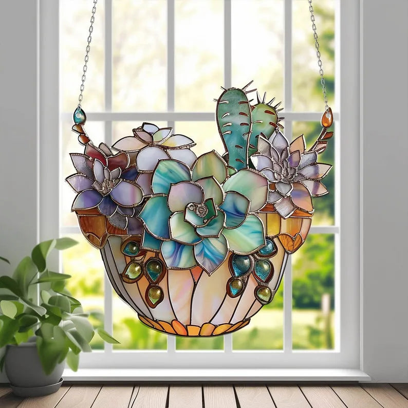 🌷Succulent Acrylic Window Hanging