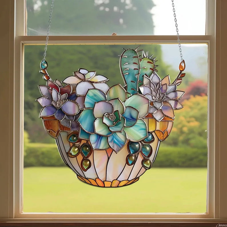 🌷Succulent Acrylic Window Hanging
