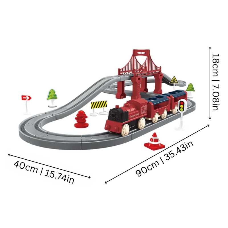 TrainTrek Build & Play Electric Train Set for Kids