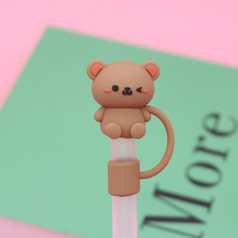 🥤🦆Silicone Animal Straw Covers Cap