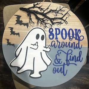 🔥Last Day 50% OFF-👻Spook Around and Find Out Halloween Doorhanger