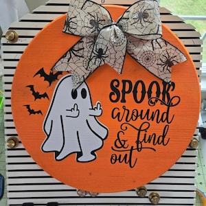 🔥Last Day 50% OFF-👻Spook Around and Find Out Halloween Doorhanger