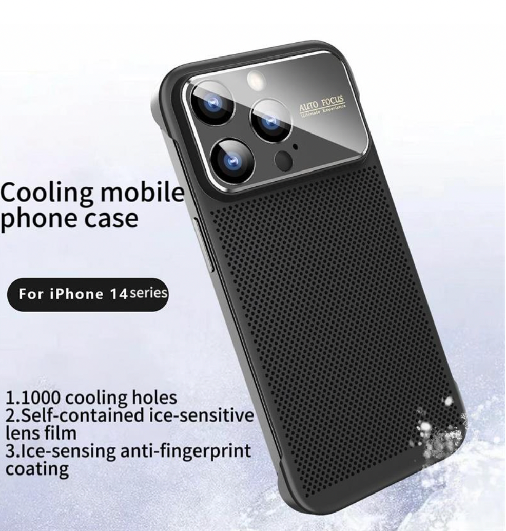 For iPhone Borderless Big Window Cooling Phone Case