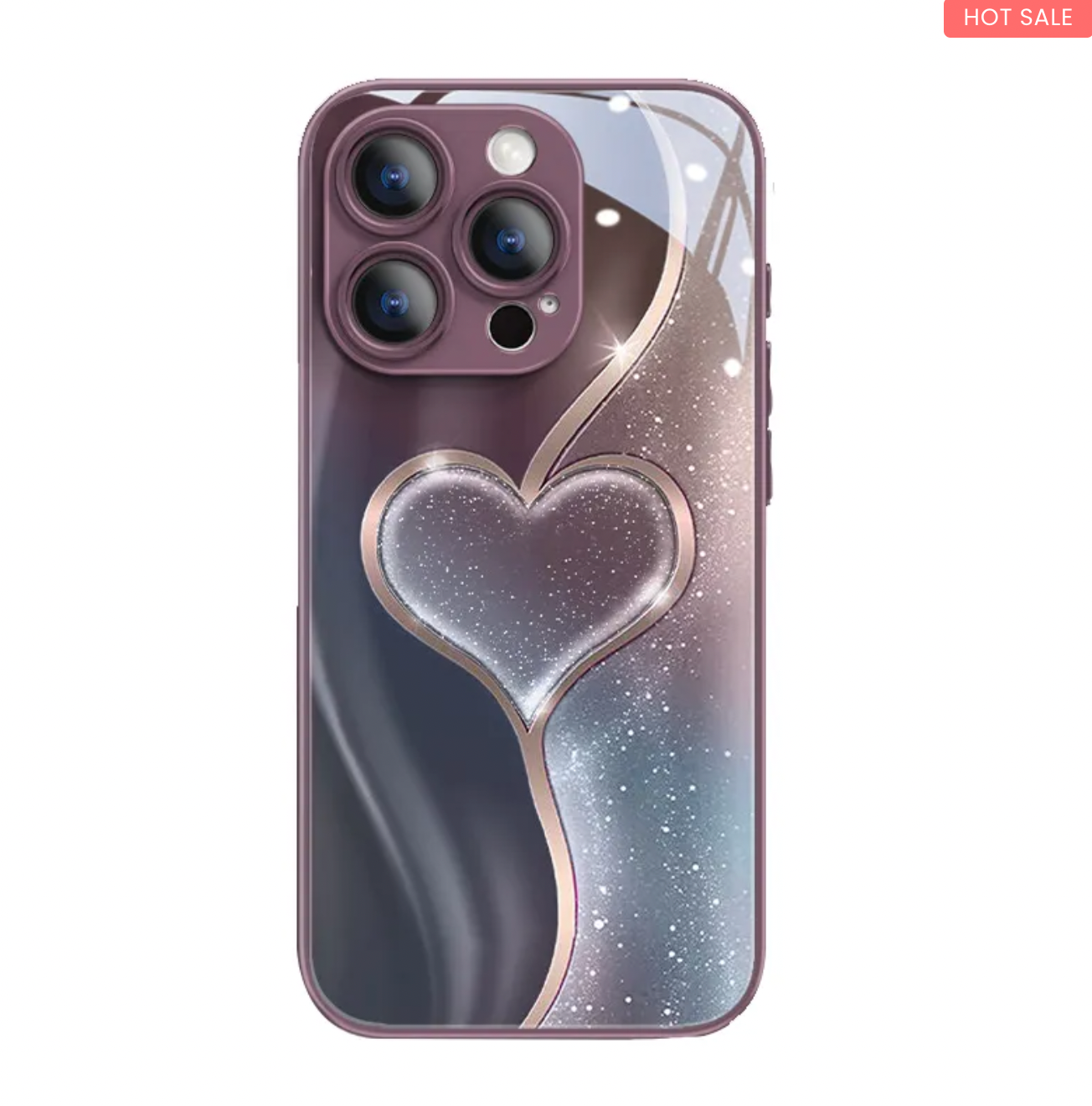 New Love Crystal Gradient Phone Case