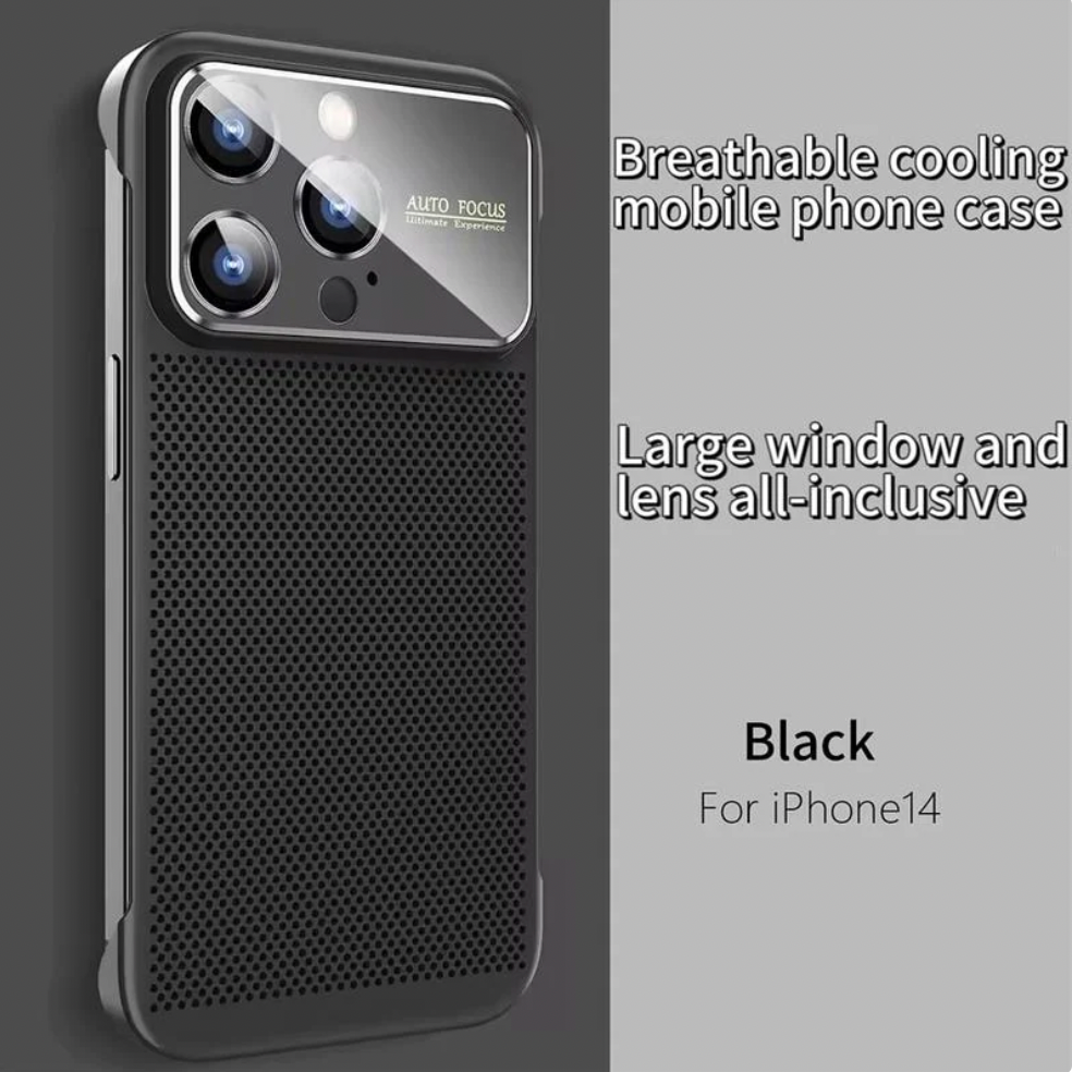 For iPhone Borderless Big Window Cooling Phone Case