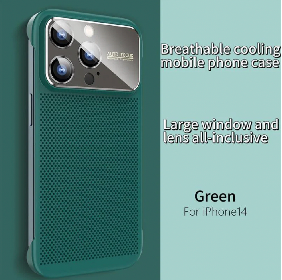 For iPhone Borderless Big Window Cooling Phone Case