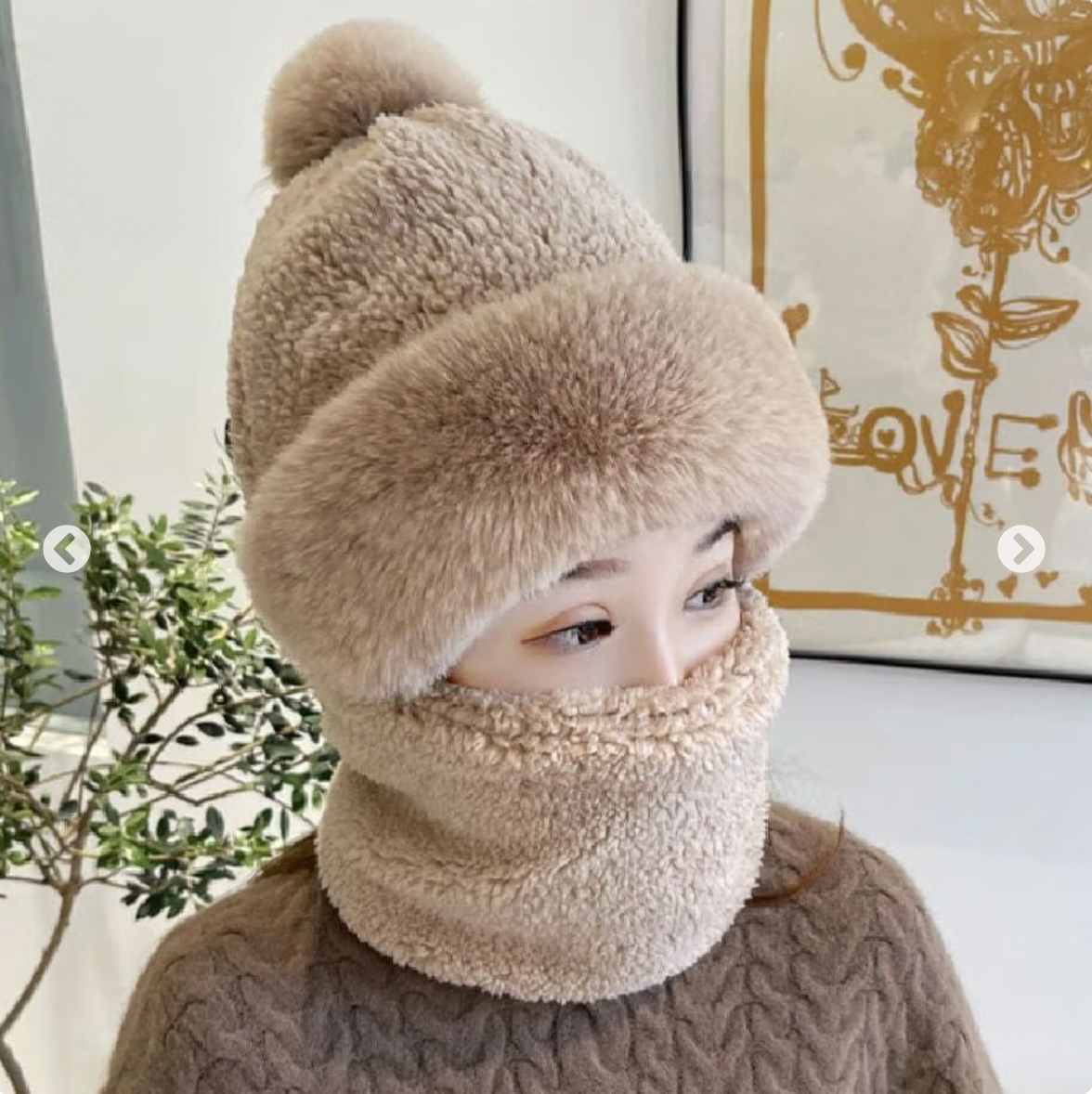 Mask Scarf One Piece Hat