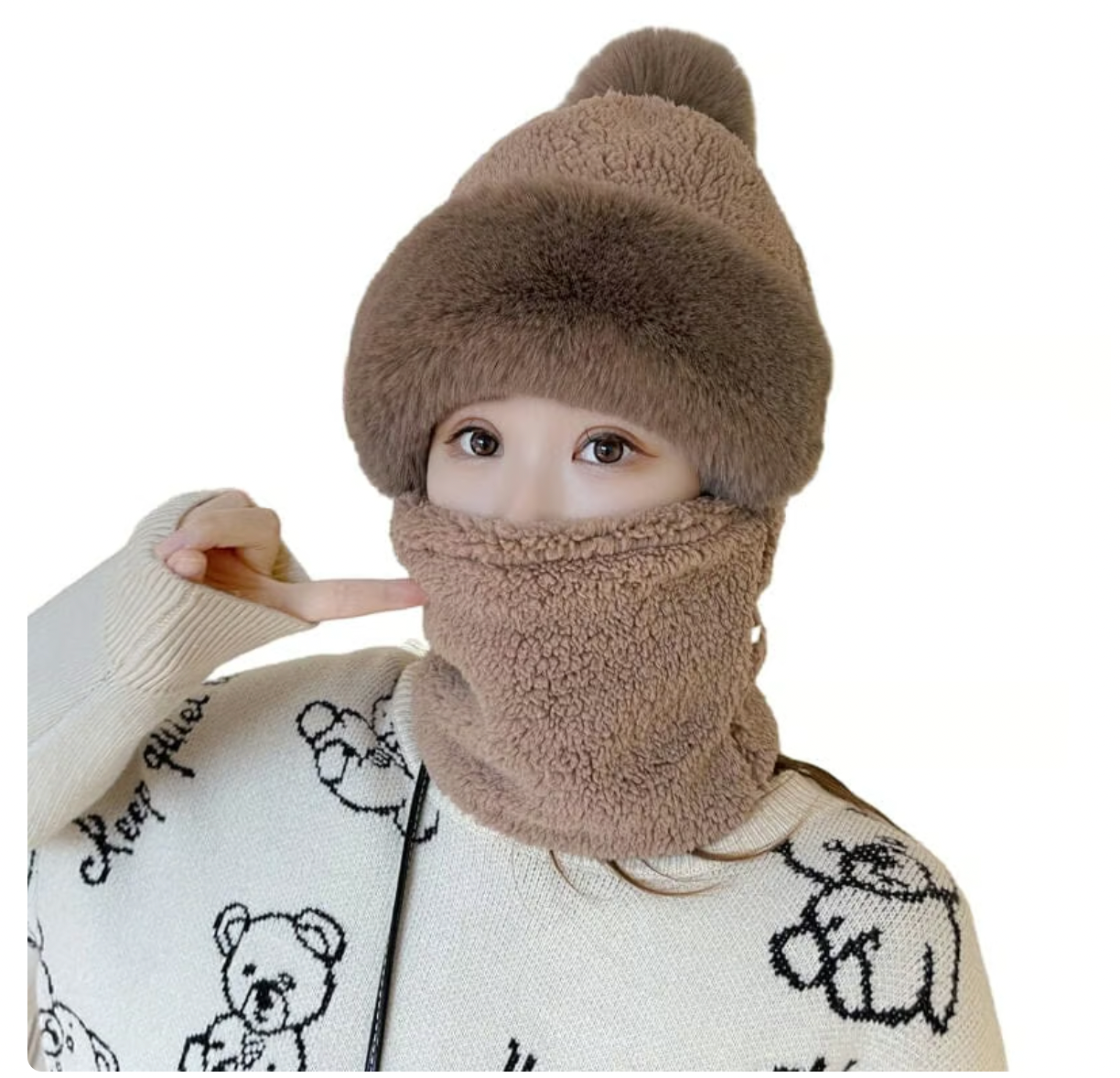 Mask Scarf One Piece Hat