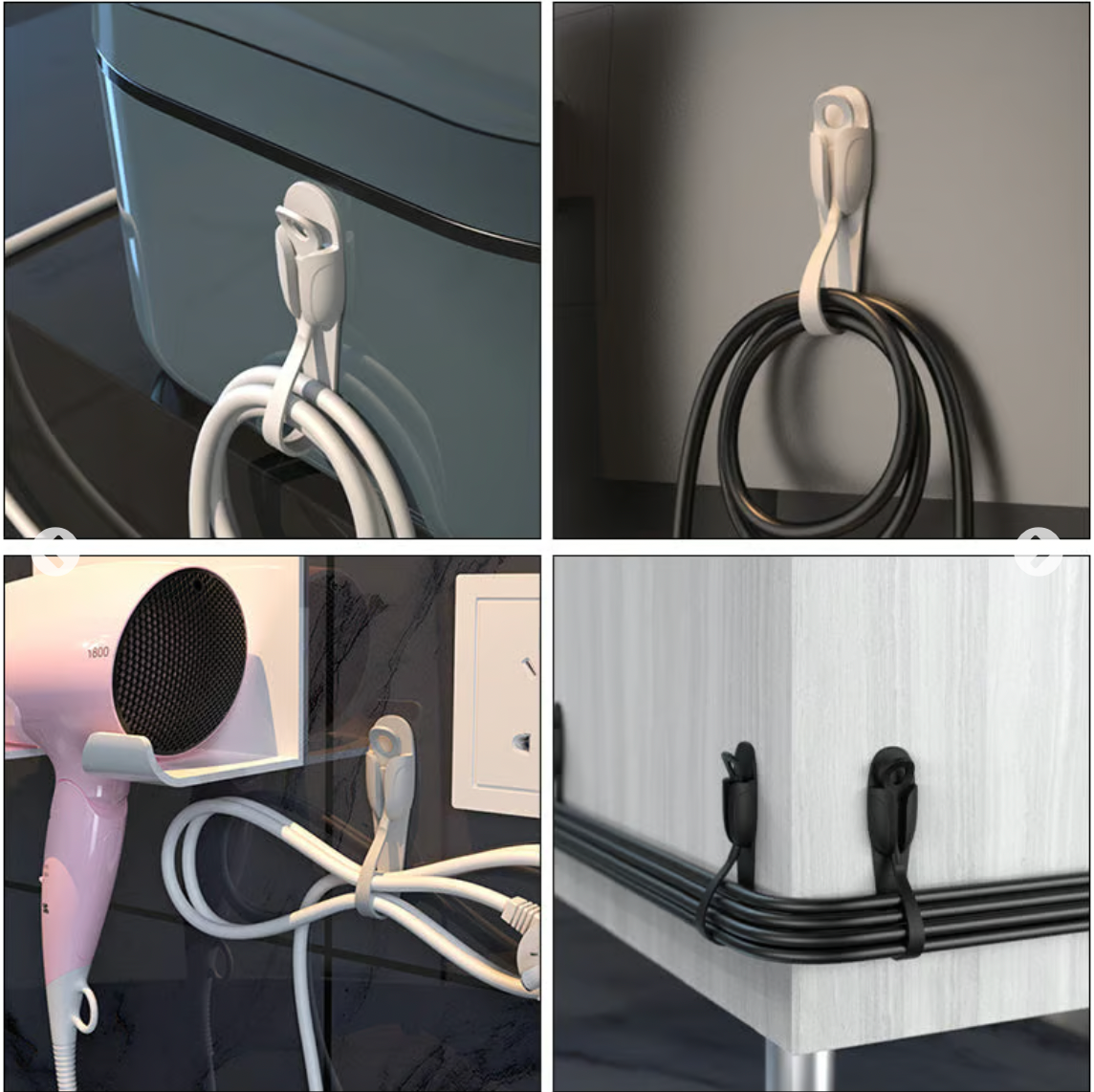 🎄Wall Mounted Punch-free Adhesive Removable Cord Holder Organizer