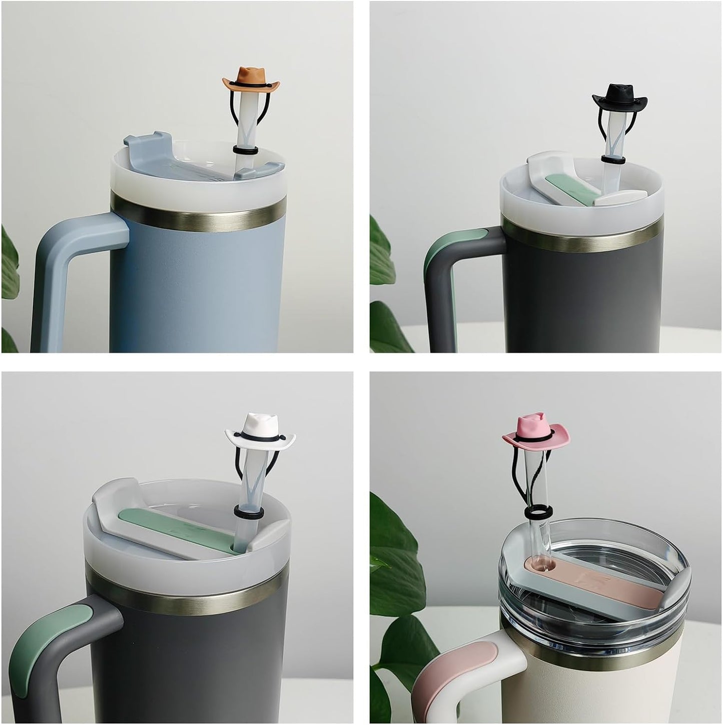 🤠4 Pack Silicone Cowboy Hat Straw Covers Cap