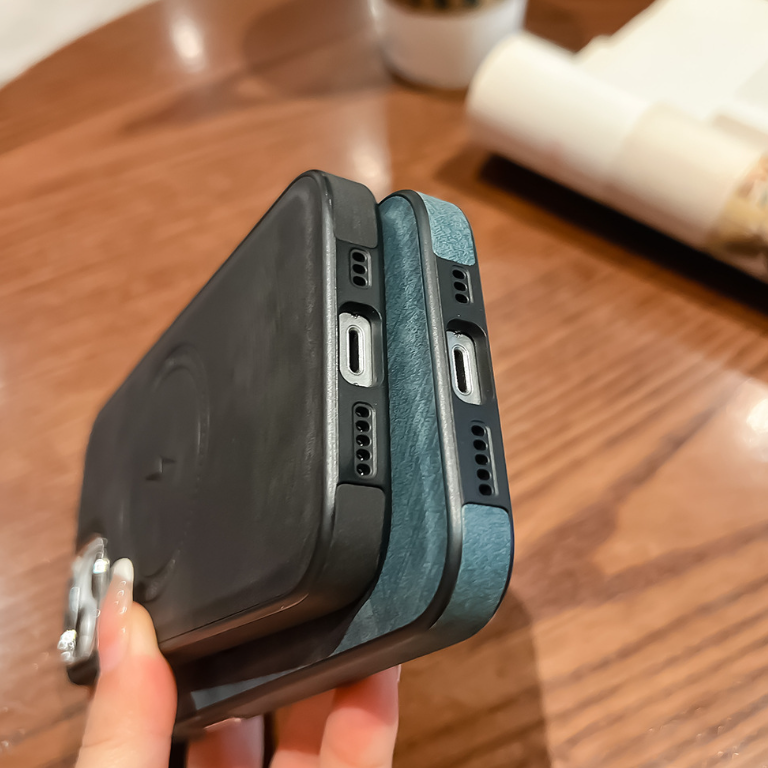Electroplated Leather Phone Case - Magnetic Charging Compatible