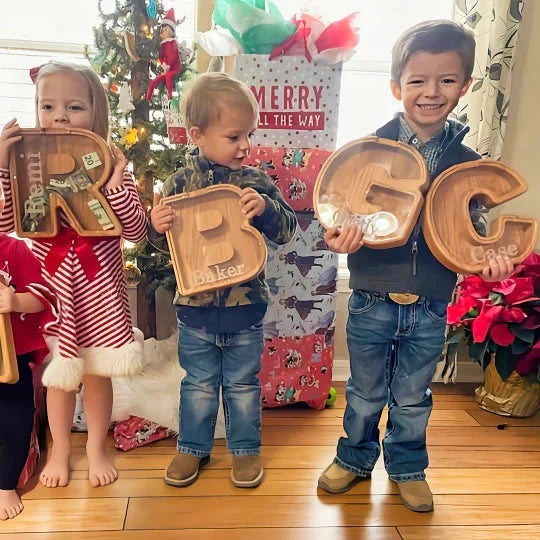 (š„2024 BEST GIFT TO CHILDRENš„) Wooden Letter Piggy Bankš