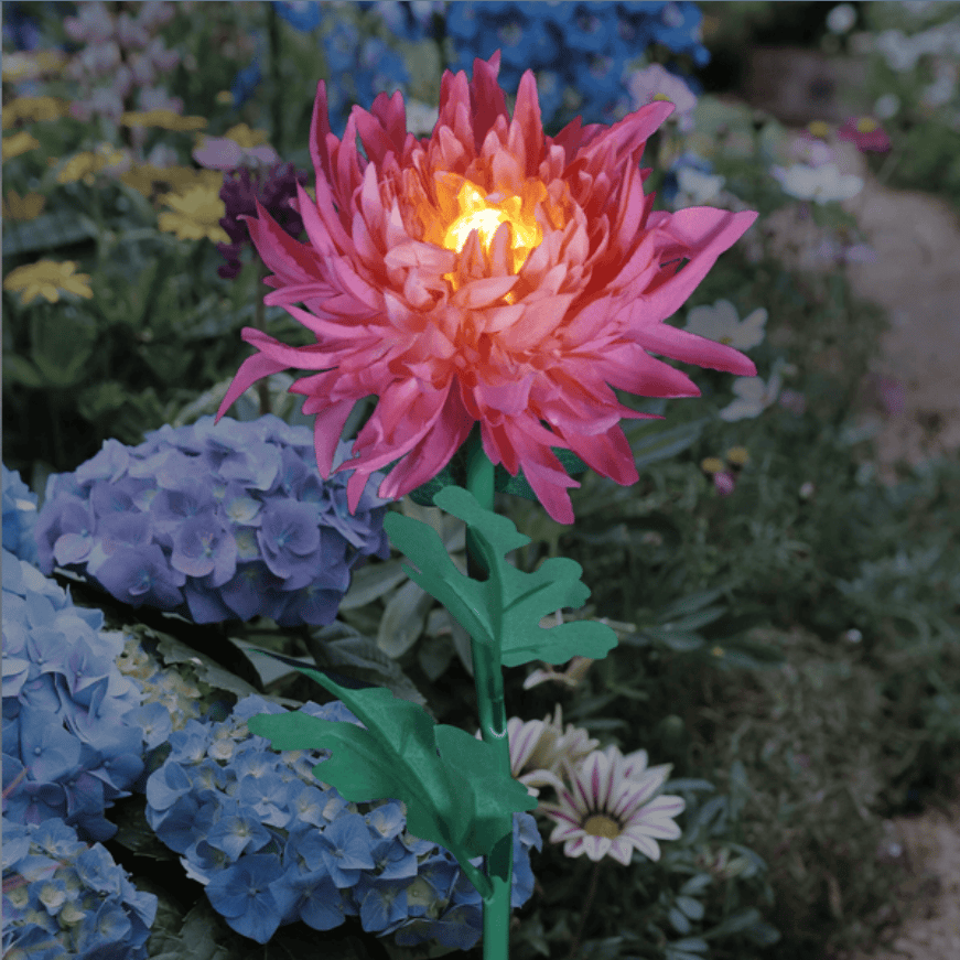 29.5" Chrysanthemum Solar Garden Stake LED