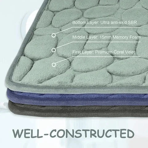 💥Hot Sale 48% OFF💥Cobblestone Embossed Bathroom Bath Mat