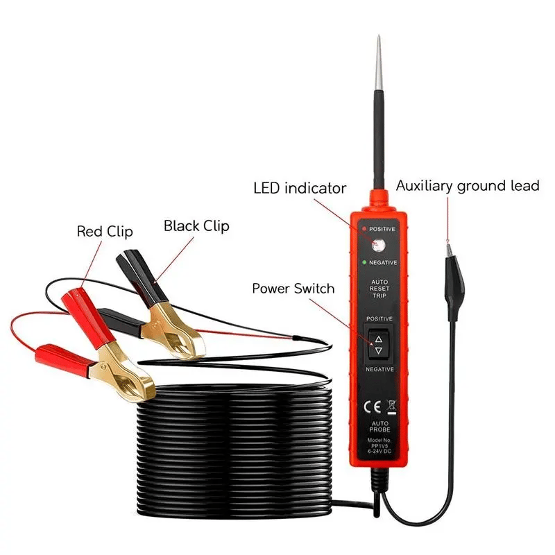 šCar Electric Circuit Tester, 6-24V DC Automotive Multifunctional Drive Test Pen, Car Short Circuit/Open Circuit/Leakage Detection Tool