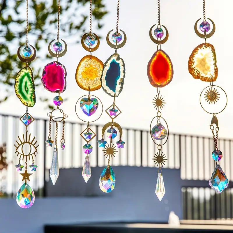 🌈Beautiful Crystal Suncatcher With Prisms Pendants💎