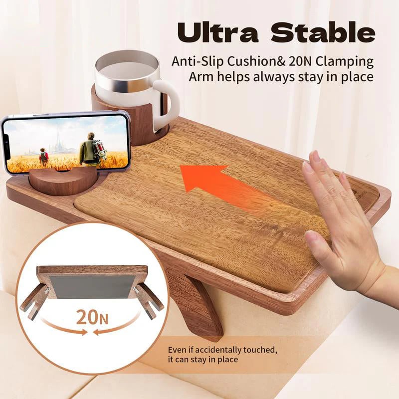 LAST DAY 70% OFF-Sofa Cup Holder Tray With 360° Swivel Stand