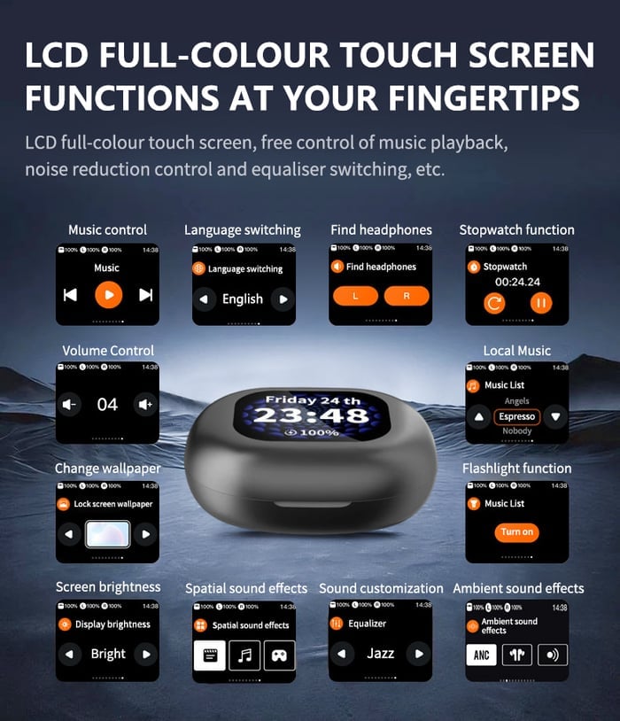Last Day Promotion 49% OFF🔥True Powerful Bluetooth 5.4 Open Ear Earbuds, IPX5 Waterproof
