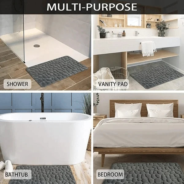 💥Hot Sale 48% OFF💥Cobblestone Embossed Bathroom Bath Mat