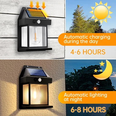 2024 New Tungsten Solar Wall Light for Outdoor