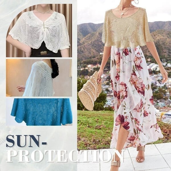 Knitted Sun-proof Shawl đ„Gift Pearl Clips 1pcsđ„