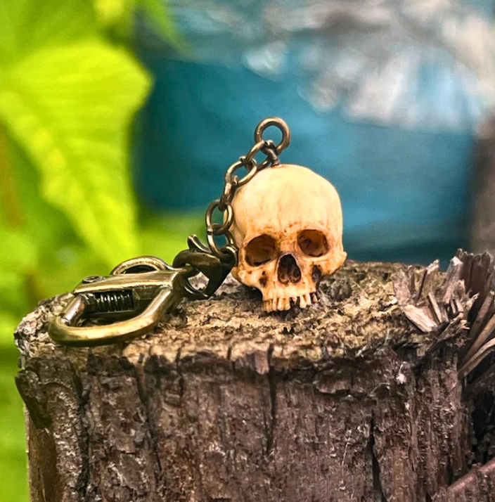 Hand-Painted Skull Keychain for Punk Style