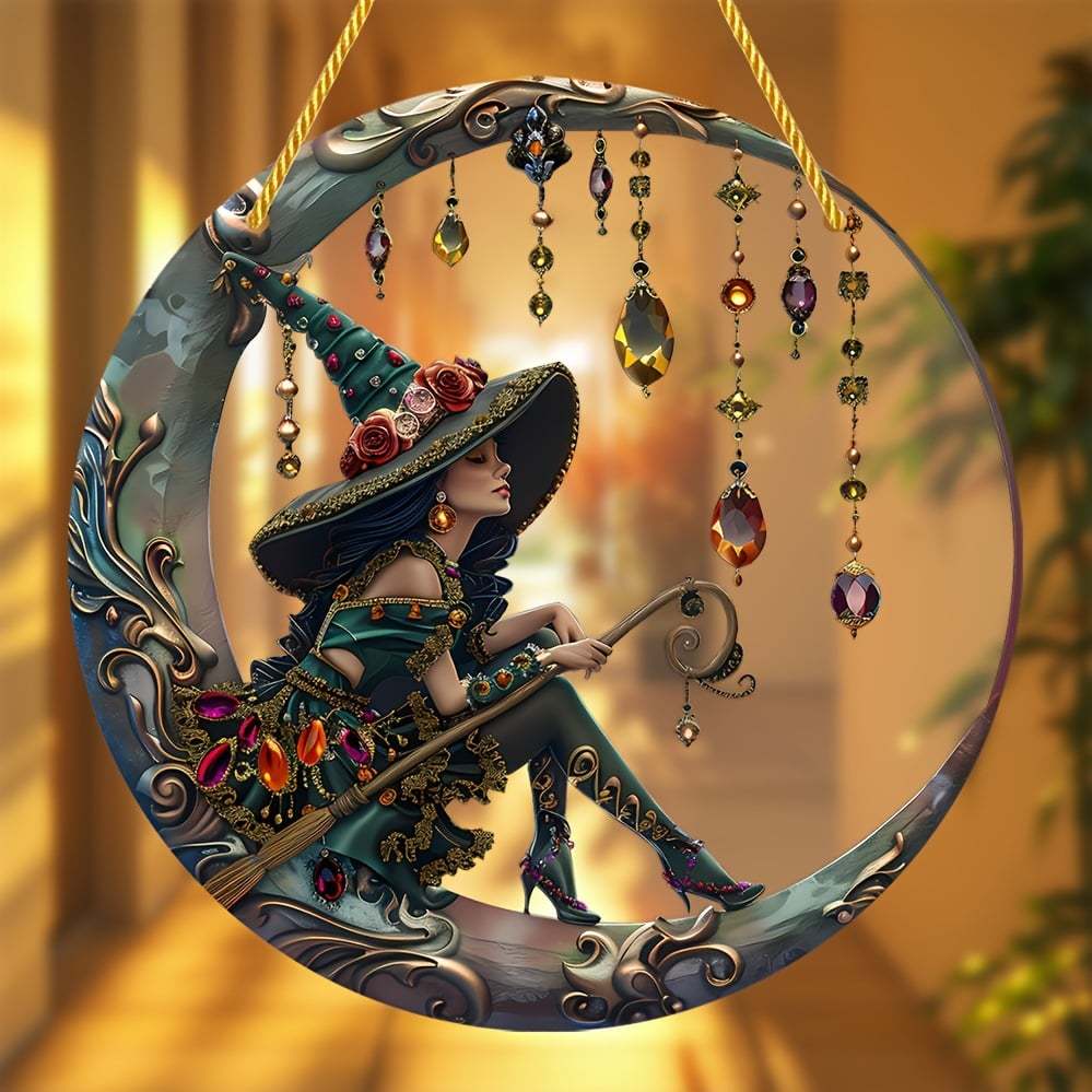🧙♀️Beautiful Witch - Personalized Witch Window Hanging Suncatcher Ornament Gift