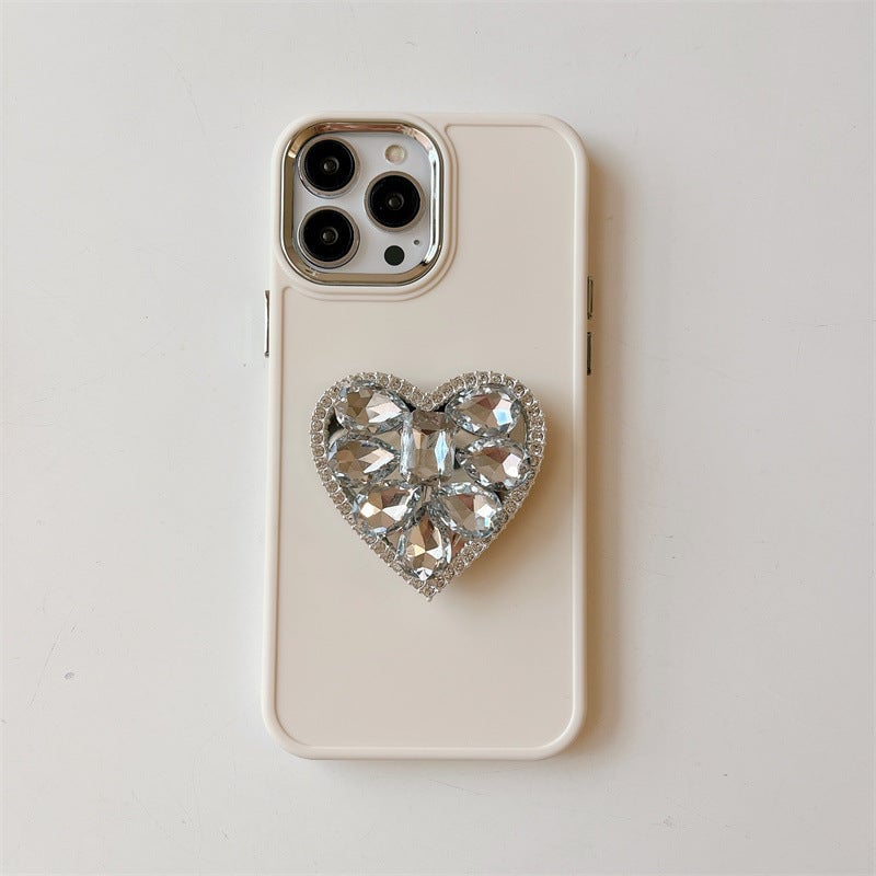 Heart Rhinestone Stand Bracelet Case Cover For iPhone