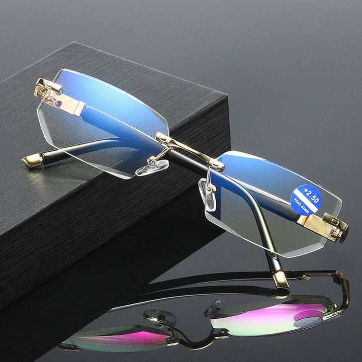 2024 New Sapphire high hardness anti blue light intelligent dual focus reading glasses
