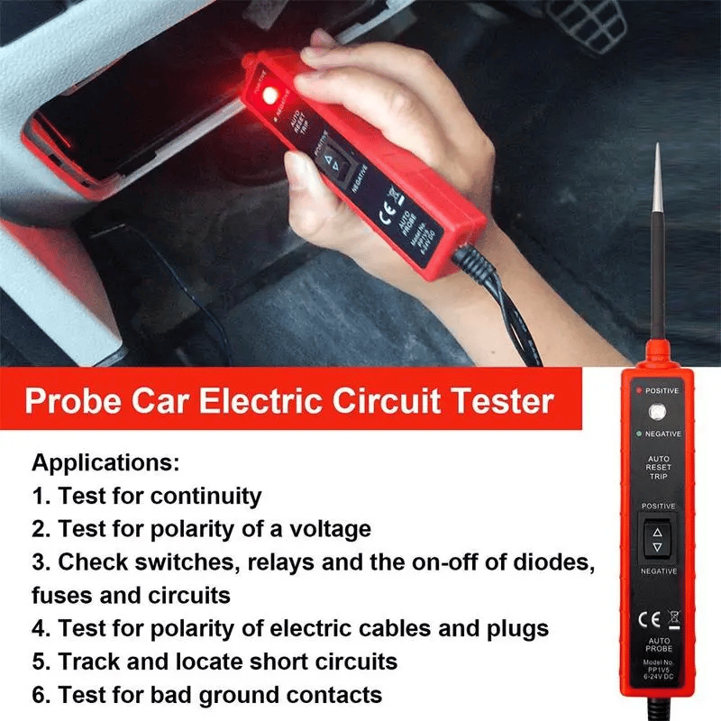 šCar Electric Circuit Tester, 6-24V DC Automotive Multifunctional Drive Test Pen, Car Short Circuit/Open Circuit/Leakage Detection Tool