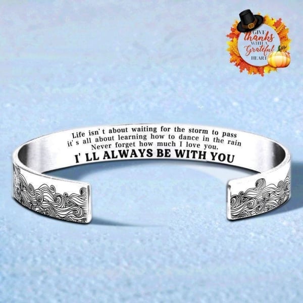 Last Day 75% OFF - For Granddaughter I'll Always Be There For You Wave Cuff Bracelet