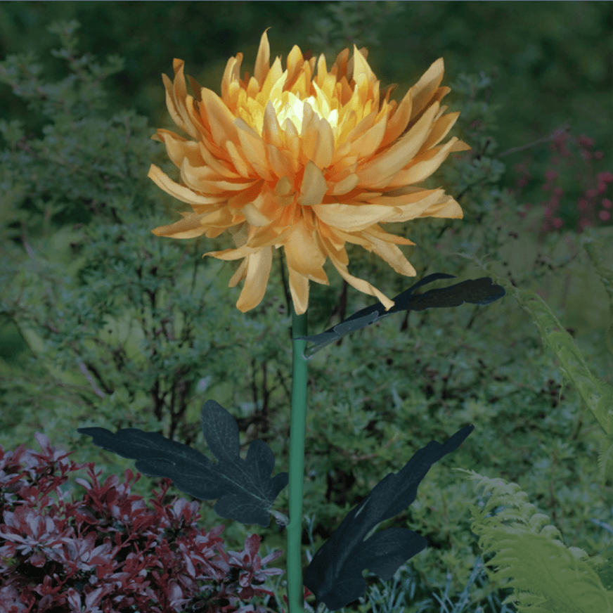29.5" Chrysanthemum Solar Garden Stake LED