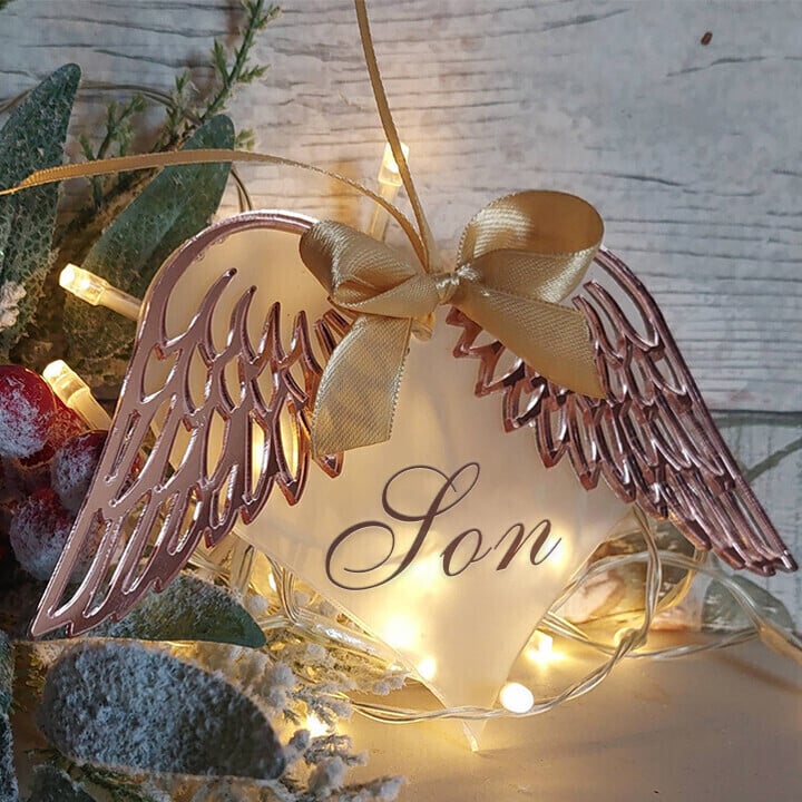 Last Day 70% OFF - 👼Heart With Angel Wings Memorial Ornament