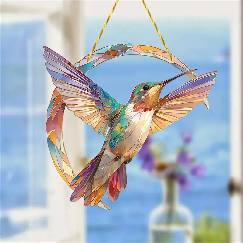 π Hummingbird Suncatcher Colorful Window Hanging π₯