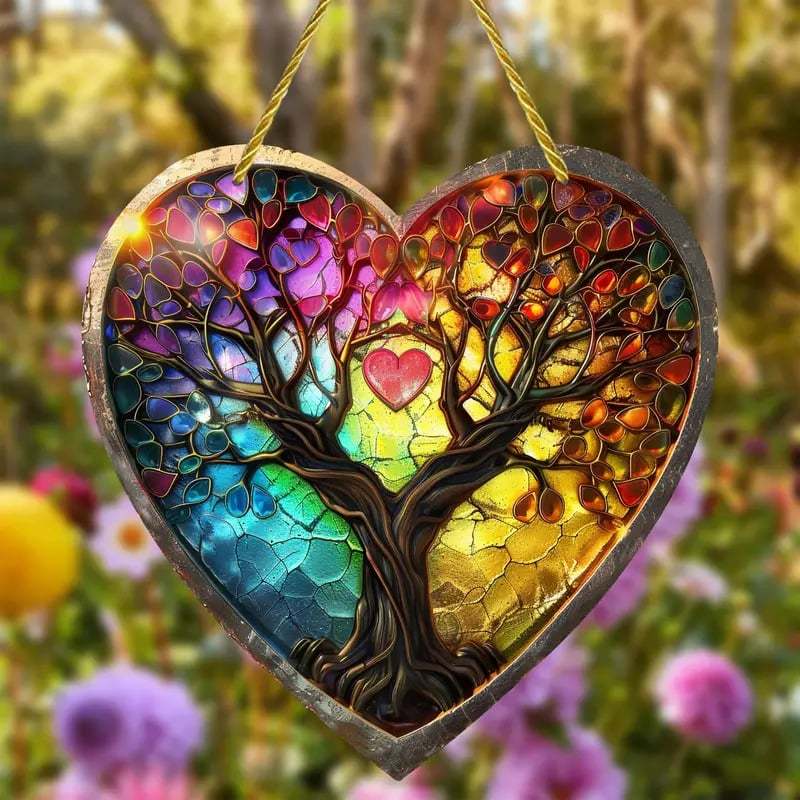 🌳Last Day Promotion 49% OFF - Wrapped in Love Tree of Life Suncatcher Heart Charm Gift❤️