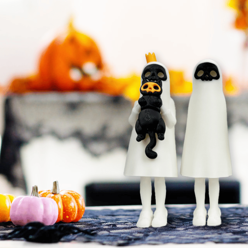 👻3D printed Halloween Ghost and Cat Figurines🐈⬛