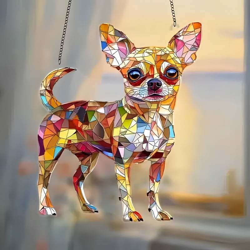 🌞🐕🦺Cute Chihuahua Suncatcher