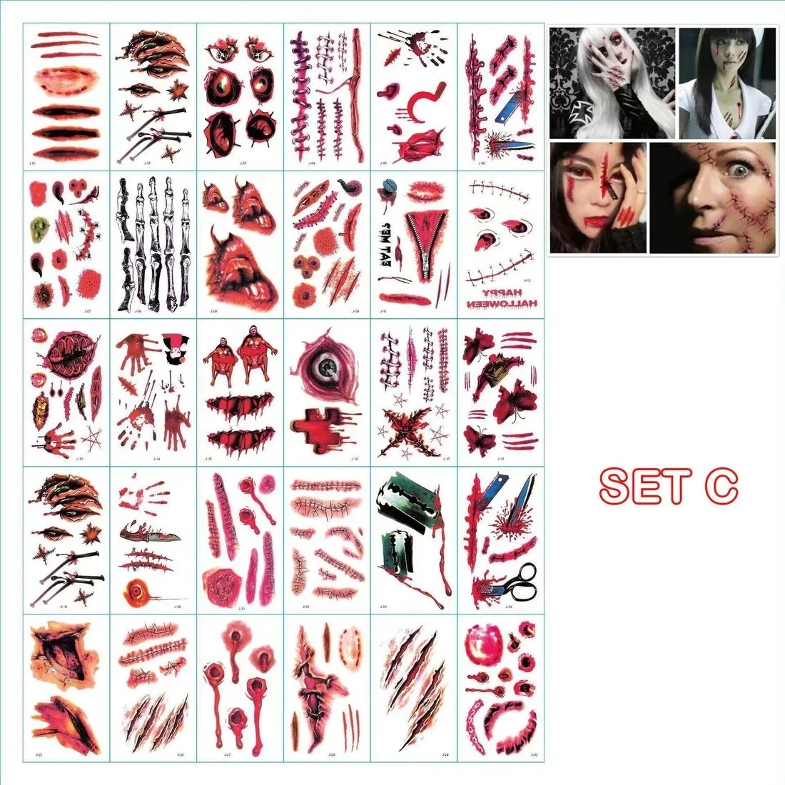 😈Halloween Prank Makeup Temporary Tattoo