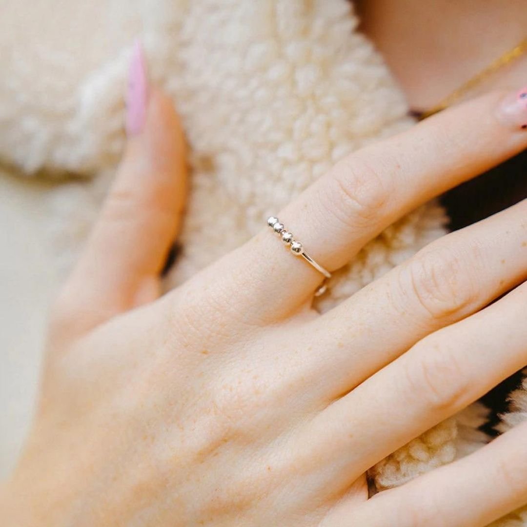 7 Charm Beads Open Design | Anxiety Relief Ring